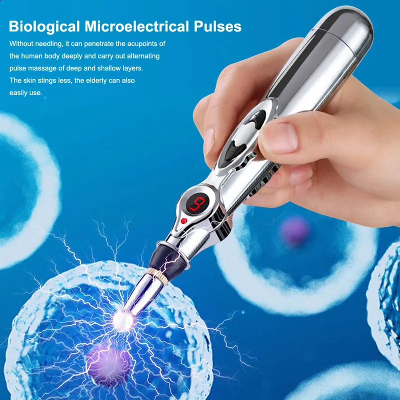 Back Massager 35 Heads Electronic Acupuncture Pen Smart Pulse Meridian Energy Massage Pen Pain Relief Therapy Back Neck Face Beauty Roller 231115