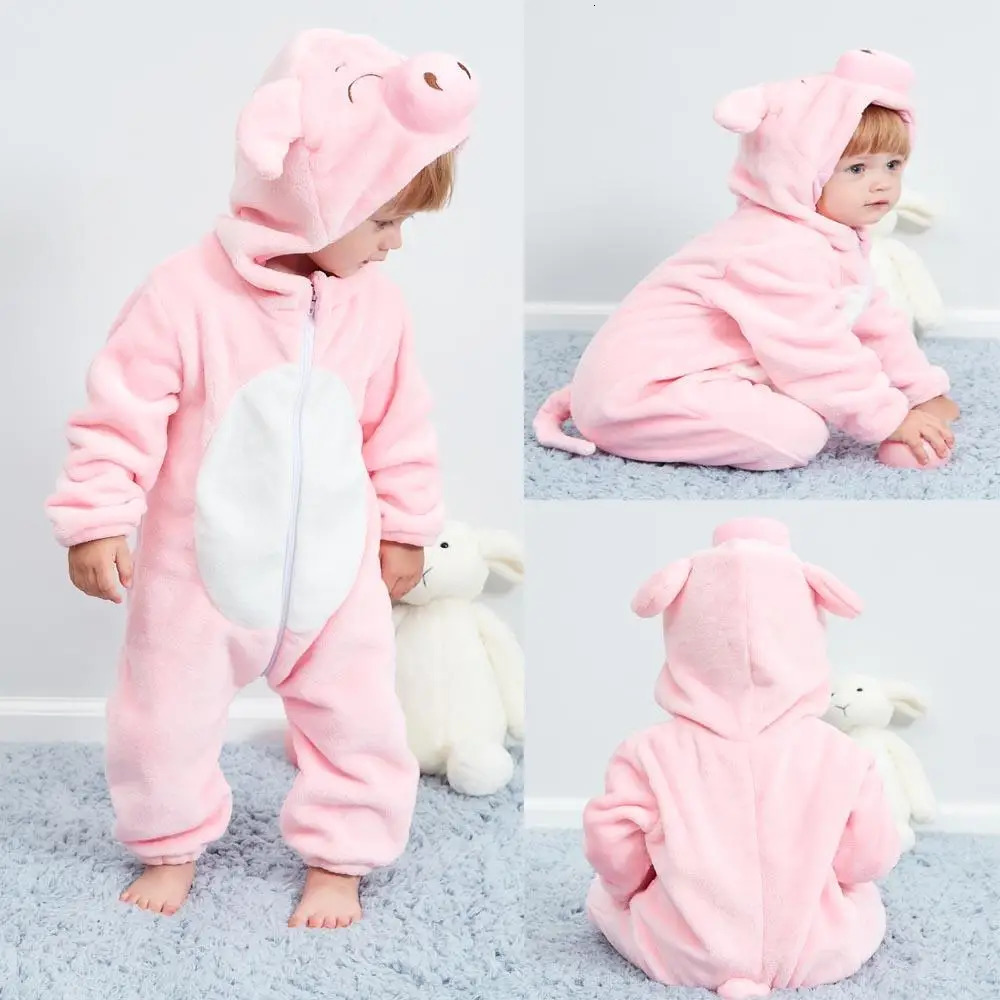 Rompers Kigurumi Pajamas for Children Flannel Cute Baby Romper Unicorn Panda Dinosaur Kids Onesies Costumes Winter Boys Girls Jumpusit 231115