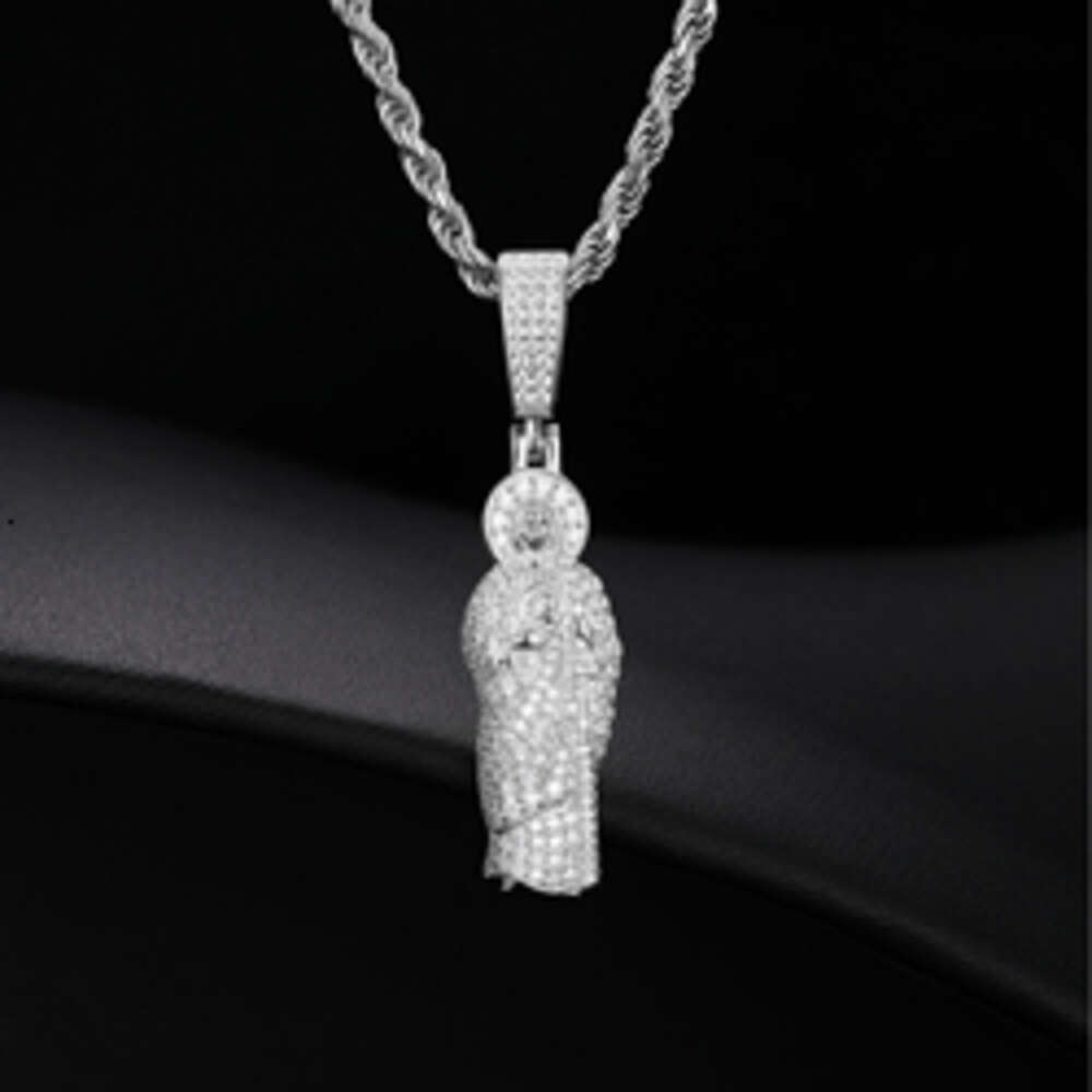 Pass Dia Tester Moissanite Iced Out San Judas Tadeo Pendant Sterg Sier Hip Hop Mens VVS Mossanite Jesus Necklace