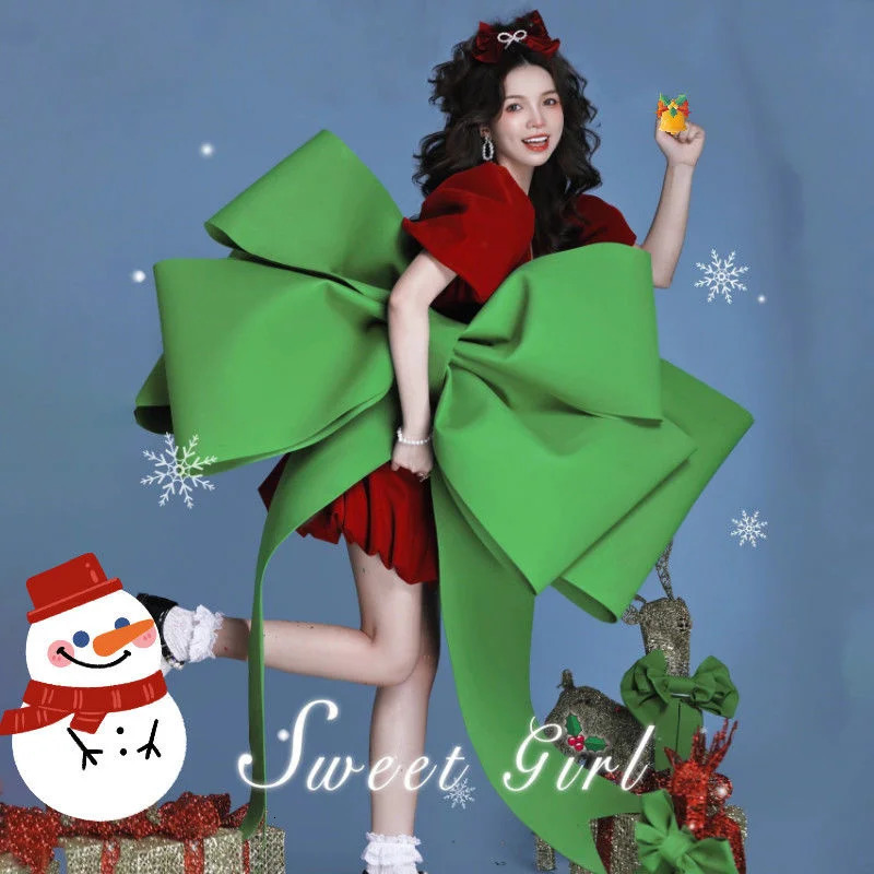 Christmas Decorations DIY Giant Bow Wall Hanging Pendant Ornaments Sponge Paper 3Mm Material Pack Restaurant Shop Wedding Home Decor 231115 1011