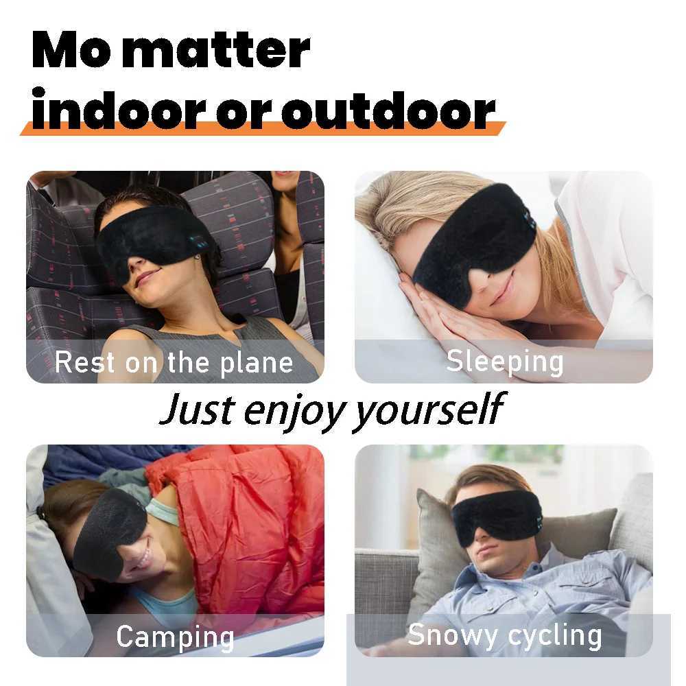 Sleep Masks Sleeping Mask with Bluetooth Headphones Travel Cotton Eye for Women Men Earphones Wireless Cooling Eyemask 231116