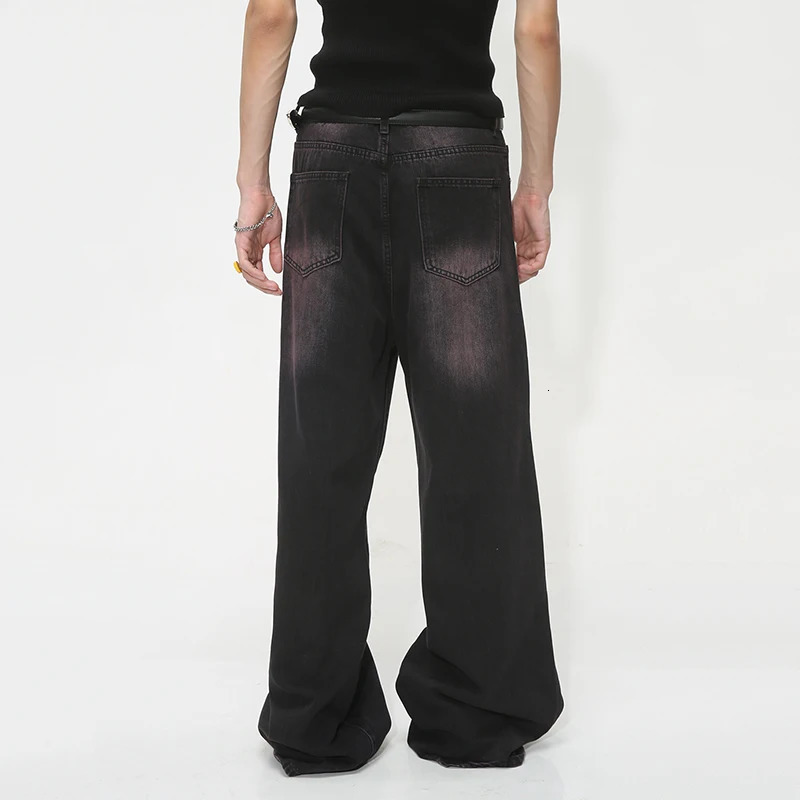Men's Jeans IEFB Fashion Baggy Jeans Trend Men's Summer Loose Wide Leg Denim Pants Korean Style Personality Gradient Street Clothing 9C1105 