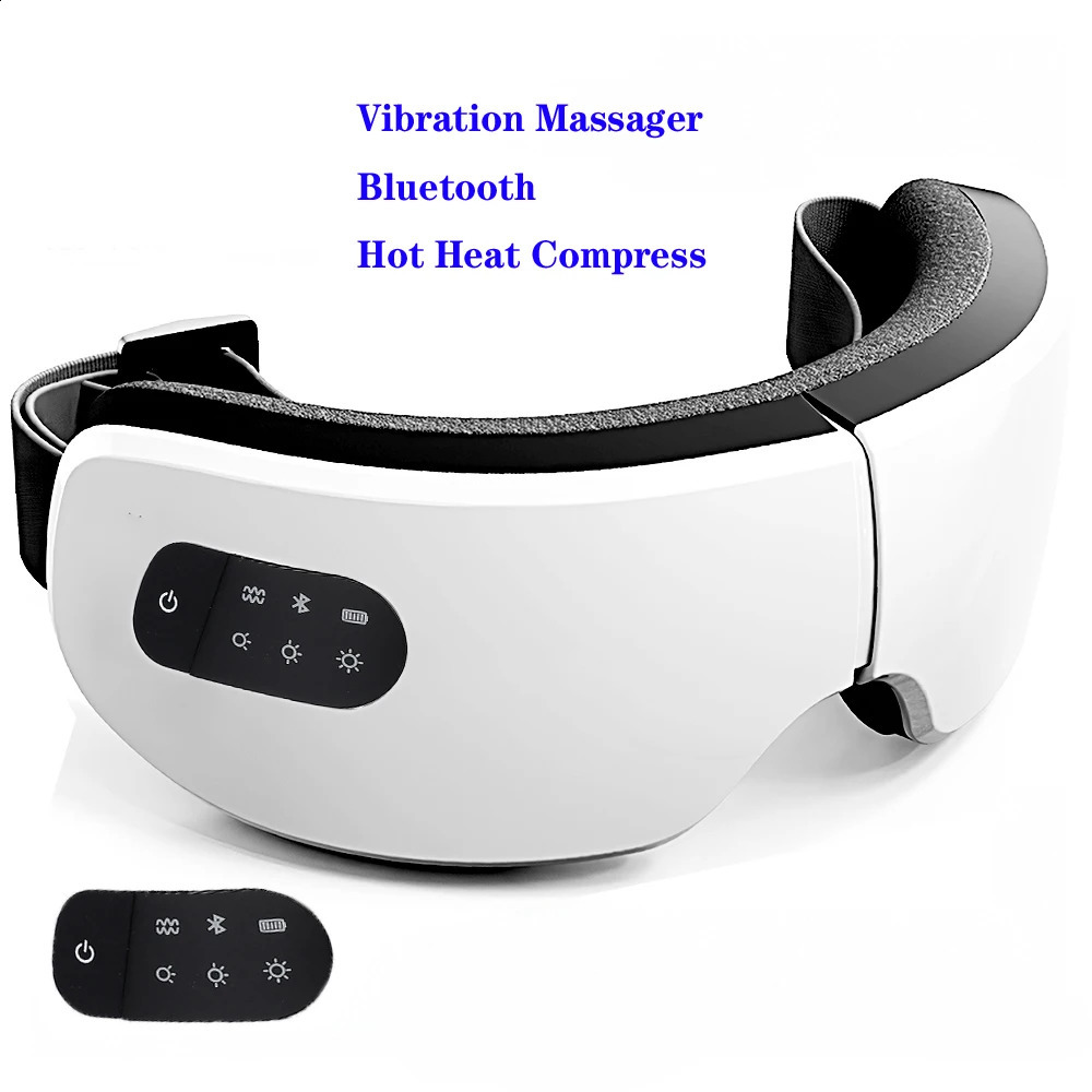 Eye Massager Eye Massager Smart Eye Mask Vibrator Compress Bluetooth Musice Eye Care Heating Fatigue Relief Foldable Device USB Charging 231115