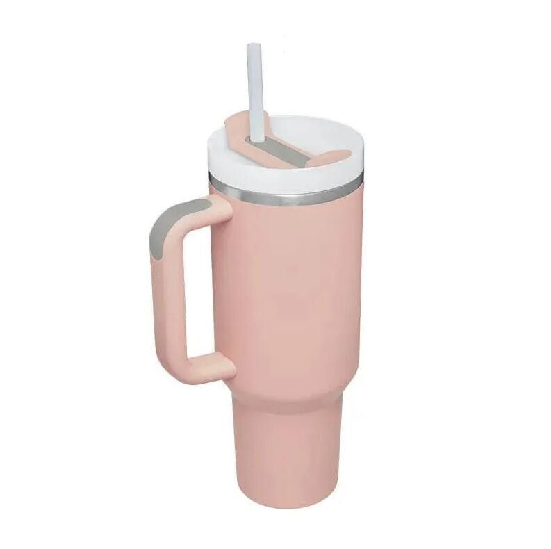 US Stock Designer 40oz Tumblers Cups with Silicone handle Lid Straw Travel mugs Keep Cold Vacuum Water Bottles Mugs