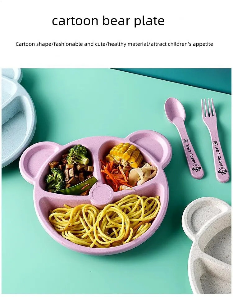 Cups Dishes Utensils 3PCS Toddler Baby Cute Bowl Kids Solid Color Suction Dinnerware Food Dish Sets Container 231116
