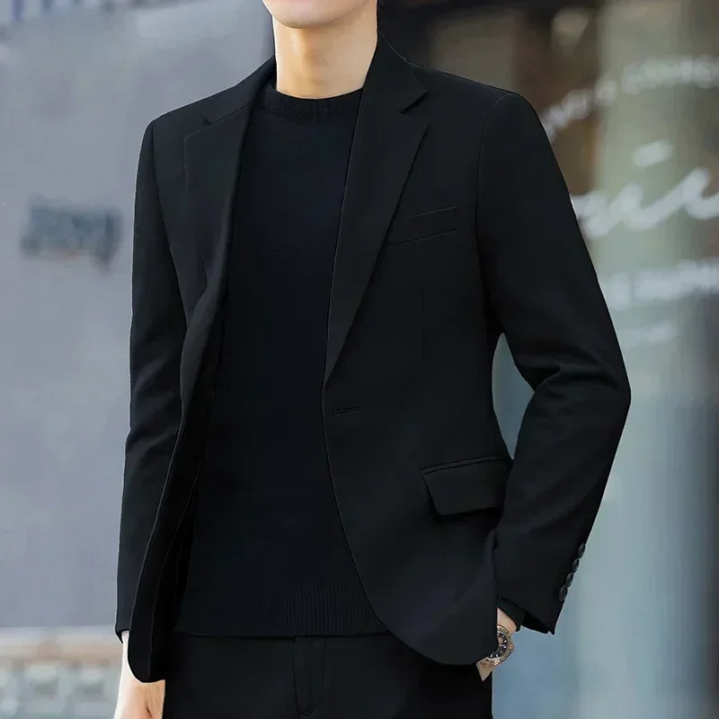 Men's Suits Blazers S4XL Business Casual Suit Korean Style Trendy Slim Fit 2 Piece Set Solid Color Blazer Pants Groom Wedding Dress Party 231116