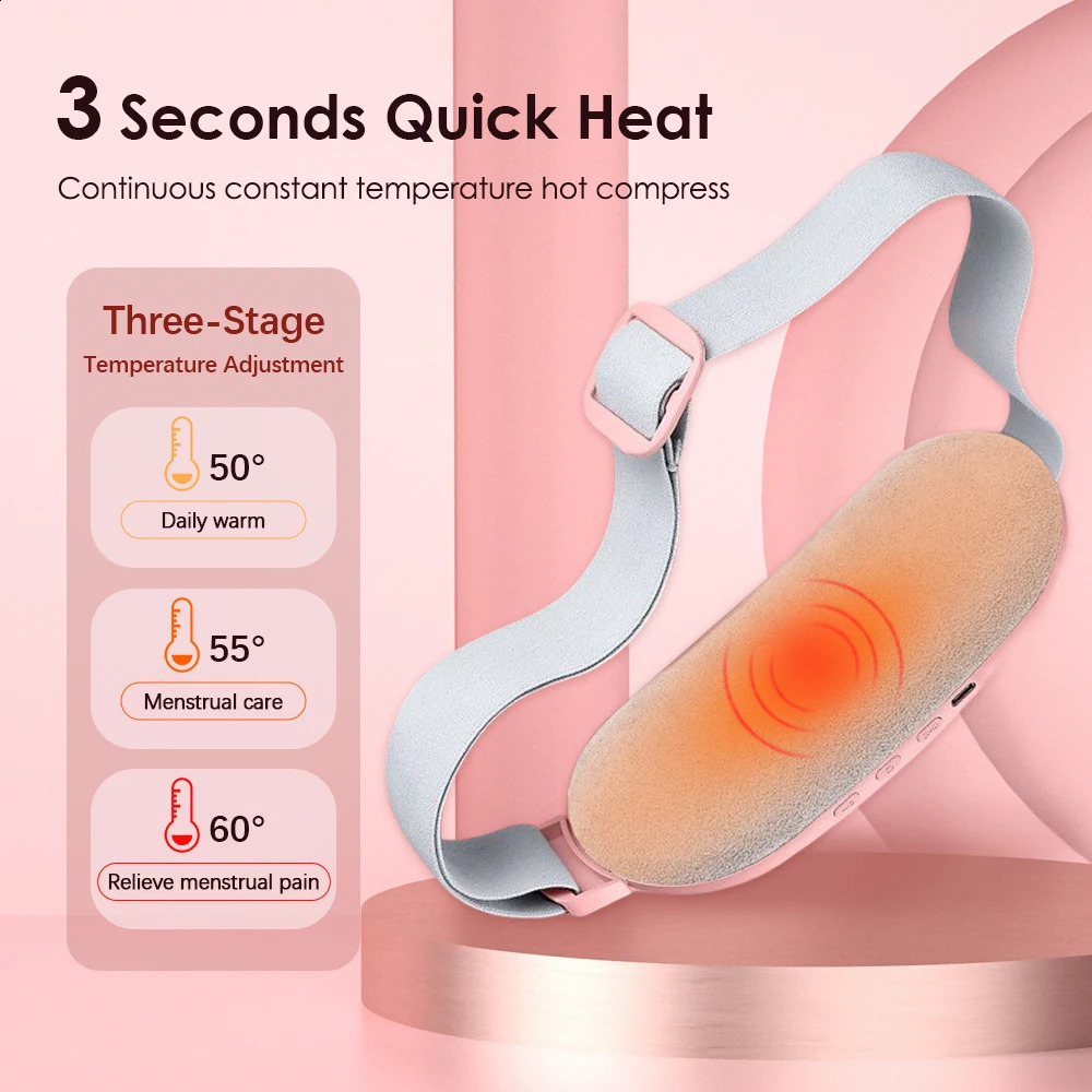 Portable Slim Equipment USB Uterine Warm Belt Pain Relief Menstrual Abdomen Stomach Back Waist Infrared Heating Compress Vibration Massager Brace 2311