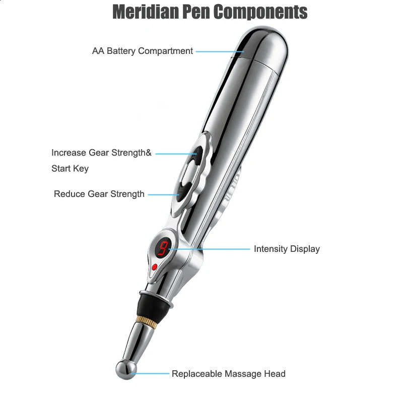 Back Massager 35 Heads Electronic Acupuncture Pen Smart Pulse Meridian Energy Massage Pen Pain Relief Therapy Back Neck Face Beauty Roller 231115
