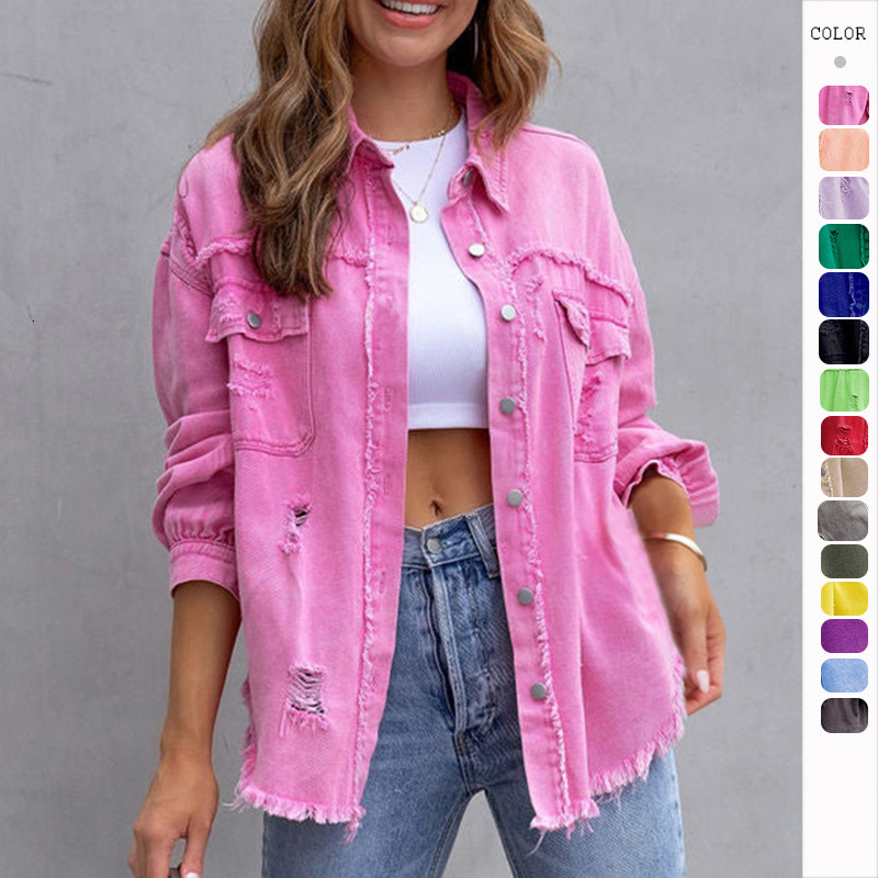 Summer New Fringed Turndown Collar Chiffon Stitching Loose Sunscreen Denim Jacket Harajuku Women's Loose Coat Summer Jacket 201109