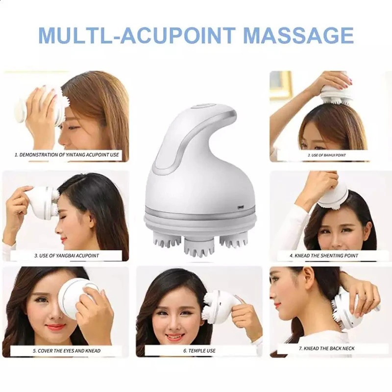 Head Massager Custom Electric Scalp Massager Head Massage Stimulate Hair Growth Deep Blood Circulation HealthCare Relax Antistress Masaje 231115