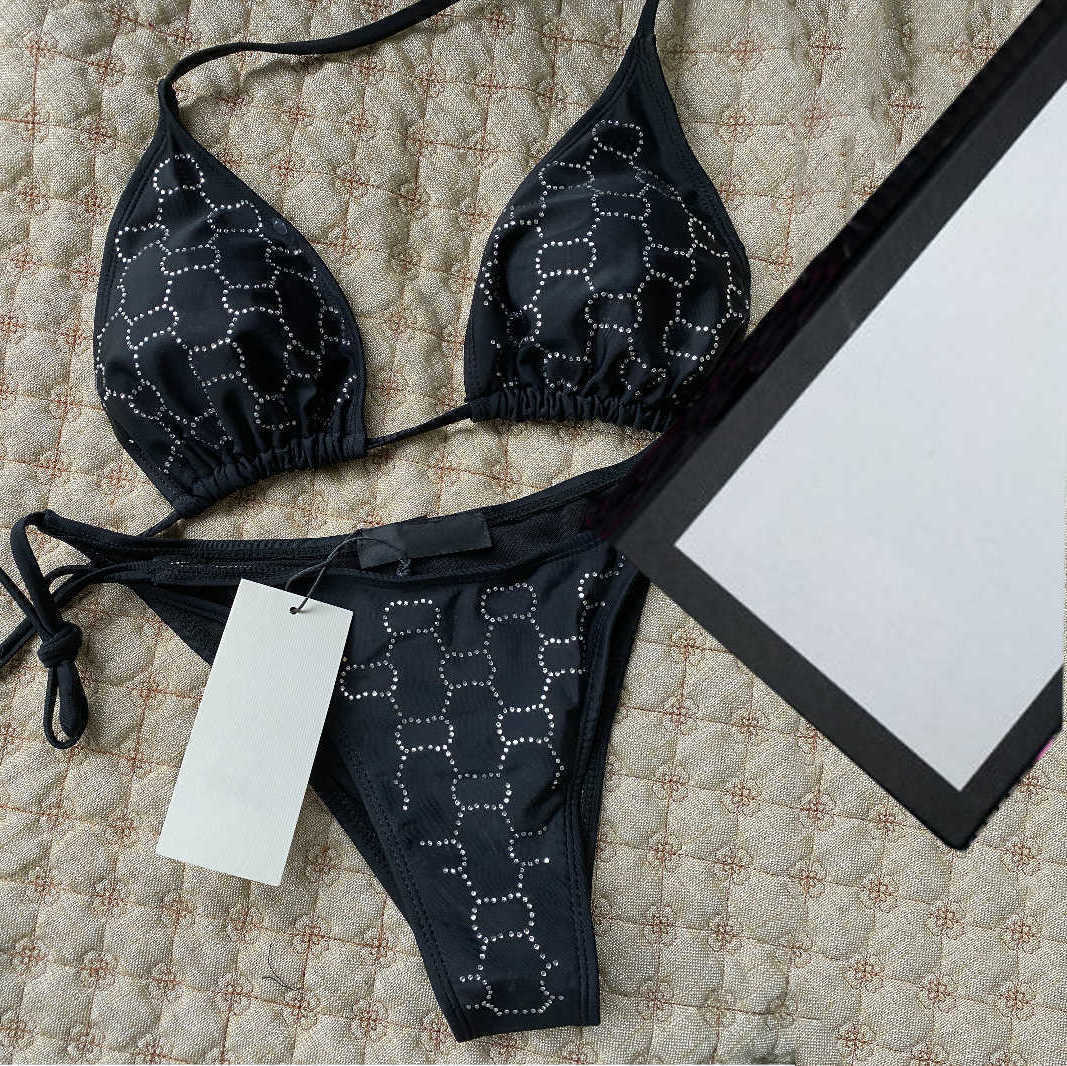 Designer Swimwear Bikini Top Designer Bikinis Women Crystal Summer Swimwear Beach TwoPiece Bikini With Letter Swimsuits Luxury Bathing Suits T, Black1
Designer Swimwear Bikini Top Designer Bikinis Women Crystal Summer Swimwear Beach TwoPiece Bikini With Letter Swimsuits Luxury Bathing Suits T, Black1