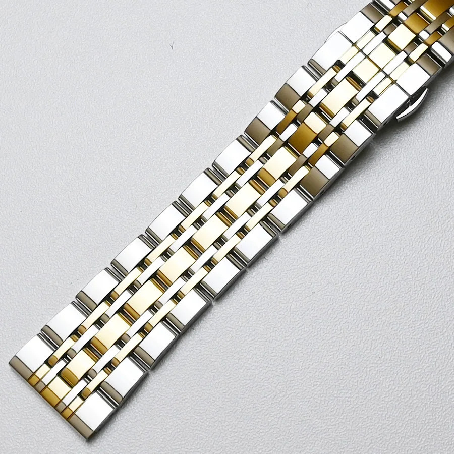 Watch Bands Solid Metal Watchbands Bracelet Polished Silver Black Gold Stainless Steel Watch Band Strap 18mm 19mm 20mm 21mm 22mm 23mm 24mm 231115