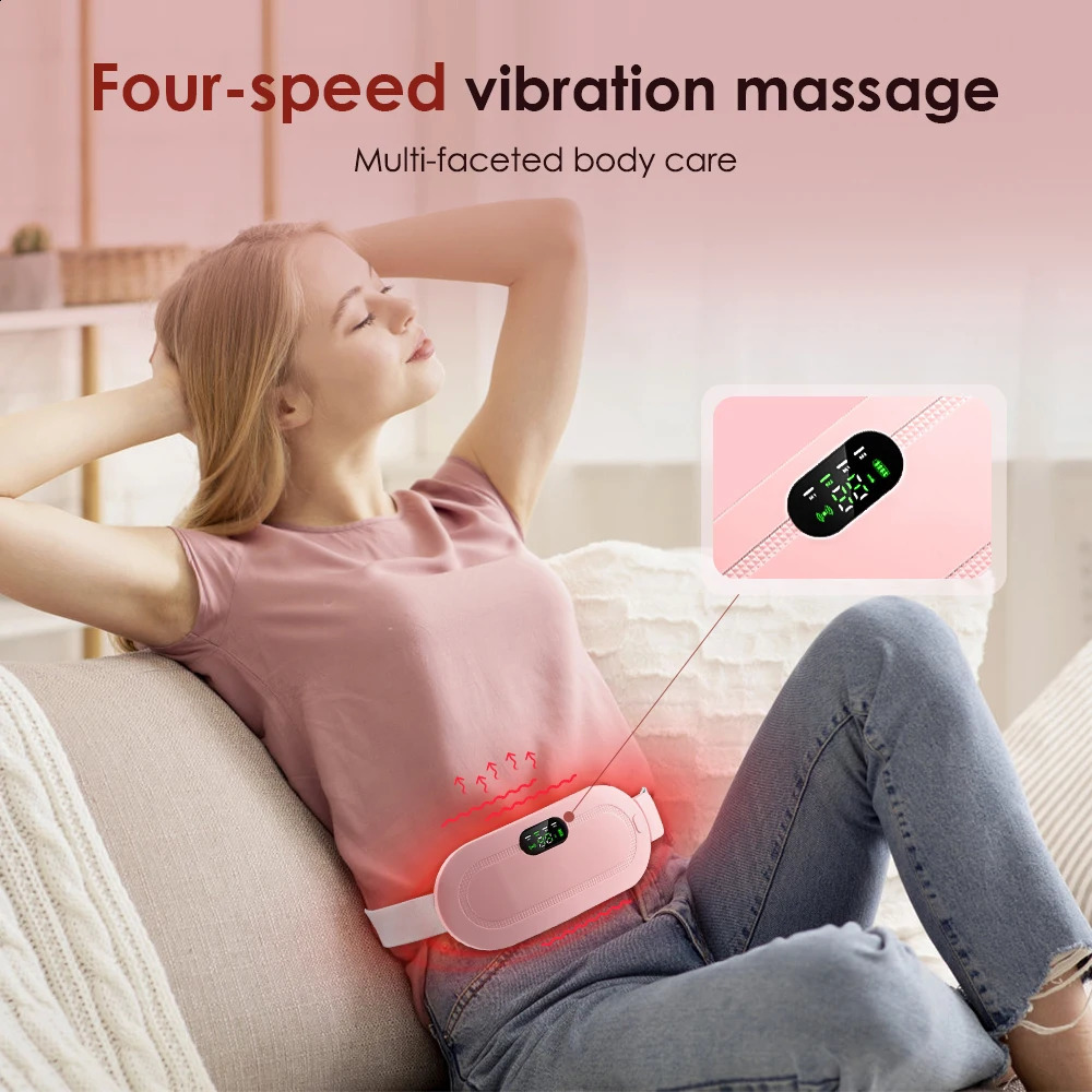 Portable Slim Equipment USB Uterine Warm Belt Pain Relief Menstrual Abdomen Stomach Back Waist Infrared Heating Compress Vibration Massager Brace 2311