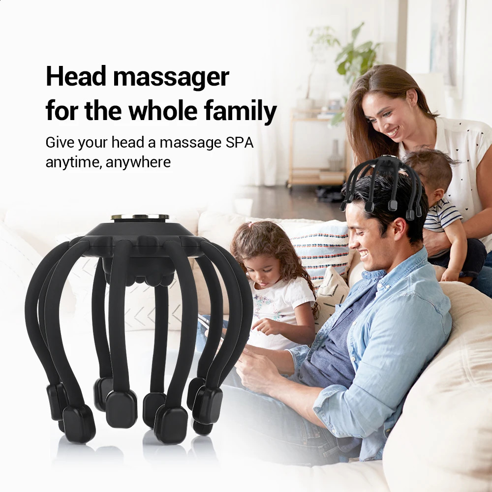 Head Massager Electric Head Massager Wireless Connect Music 4 modes Head Scratcher Massage Scalp Relieve Fatigue Relax Brain USB Charging 231115