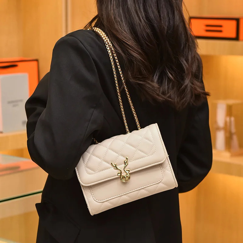 Evening Bags Women's Fashion Simple Crossbody gge Bag Small Fragrance Chain Underarm White 231116