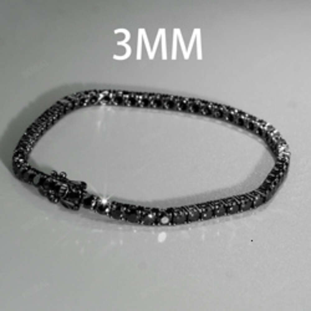 New Design Black Vvs Moissanite Tennis Chain Necklace Pass Tester Iced Out Dia Sier Bracelet For Men Women