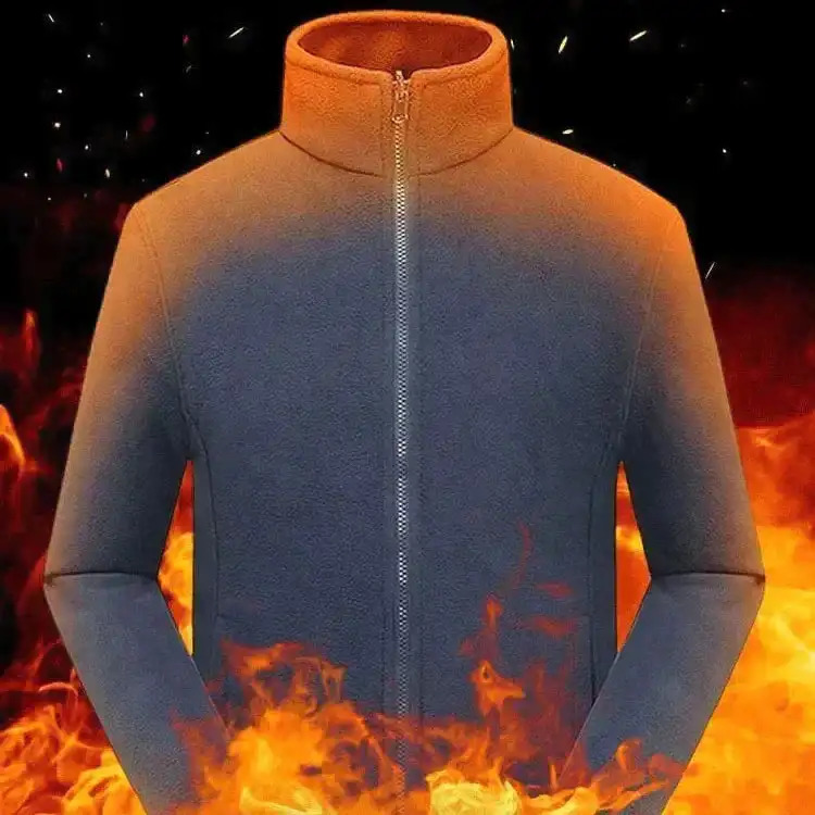 Men's Jackets Mens Double Layer Fleece Jacket Warm Men Plush Thickened Doublesided Full Zip Polar Autumn Winter Casual Coat 231115