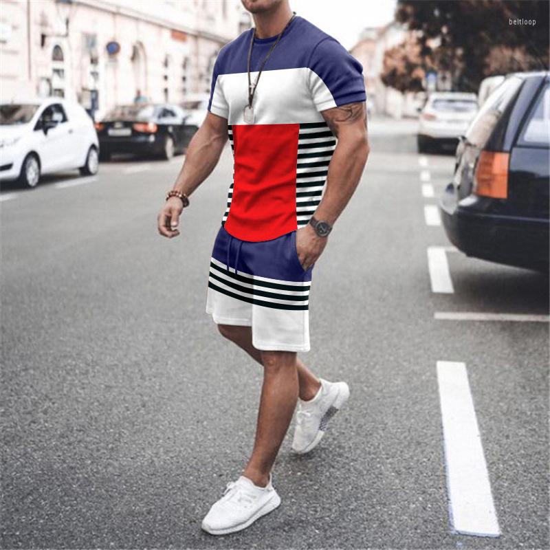 Men' T Shirts Men' Summer Round Neck T-shirt Set Striped 3D Printing Shorts Unisex Loose Street Short Sleeve Sports Suit, Beige
Men' T Shirts Men' Summer Round Neck T-shirt Set Striped 3D Printing Shorts Unisex Loose Street Short Sleeve Sports Suit, Beige