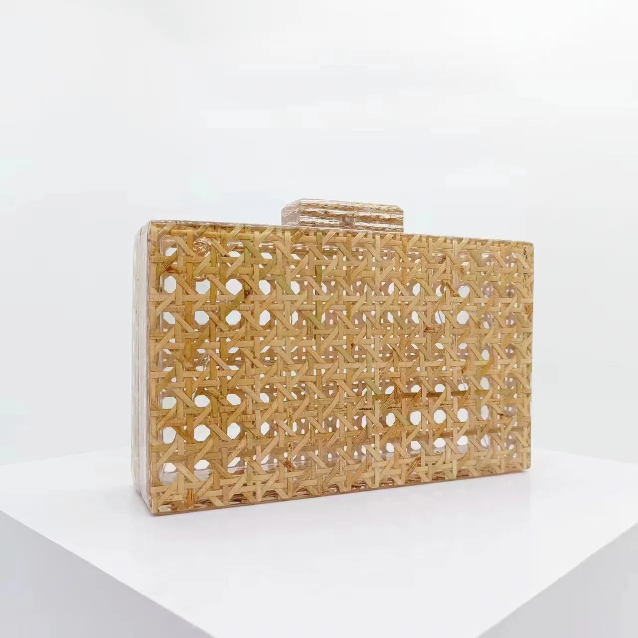 Evening Bag Rattan Acrylic Box bag Crochet Clutch For Wedding Party Purses summer Wicker Handbags ner High Quality 231115