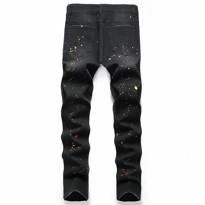 Men's Jeans Black Trousers Regular Version Hole Large Size Personality Trendy Pants European And American Jeans Denim men's Elastic 231116