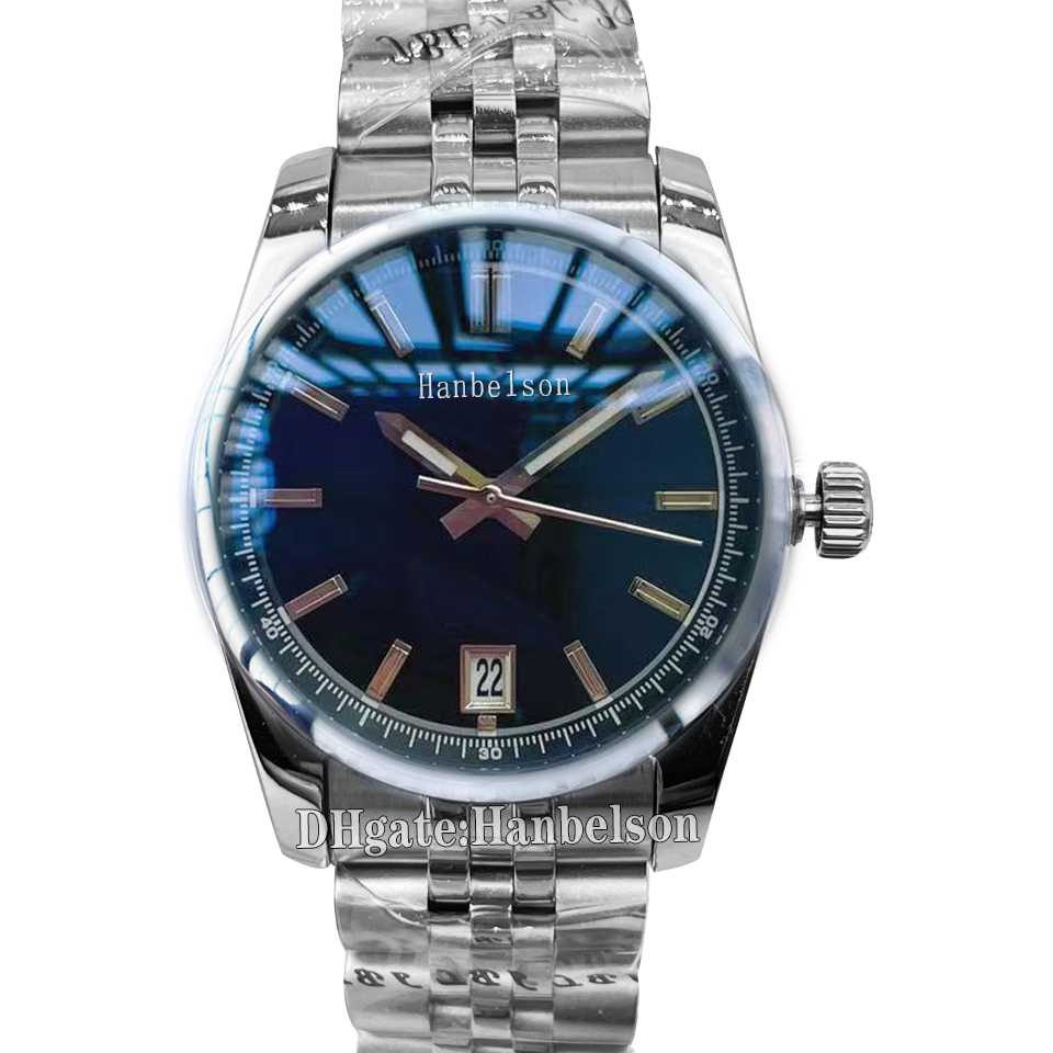 Man watch Blue dial Metal all steel strap watches Automatic movement Ceramic bezel 45mm Gift Wristwatches