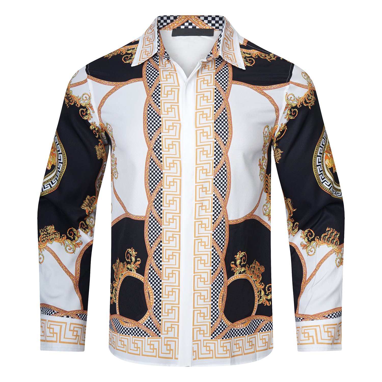 Fashion Men's Casual Shirts Hawaii Style Designer Slim Fit Shirt Men Autumn Spring Silk Cotton Long Sleeves Shirt