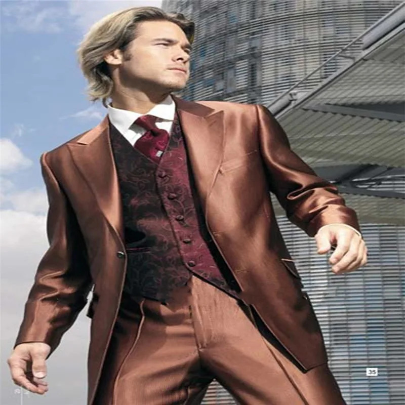 Men's Suits Blazers gold men dress suits party business jacketpants size S4XL in stock Wedding Suit For 231116