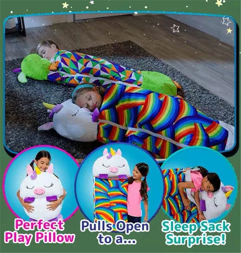 Sleeping Bags Children s Bag Kids Cartoon Animal Blanket Sleepsacks Anti kick Quilt Plush Doll Pillow Baby Sleep Sack For Boys Girls 231116
