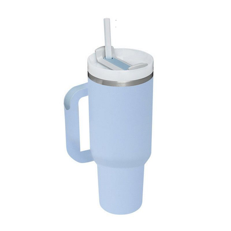 40oz Stainless Steel Tumblers Cups with Silicone handle Lid And Straw Travel Car mugs Keep Drinking Cold Water Bottles Tumblers