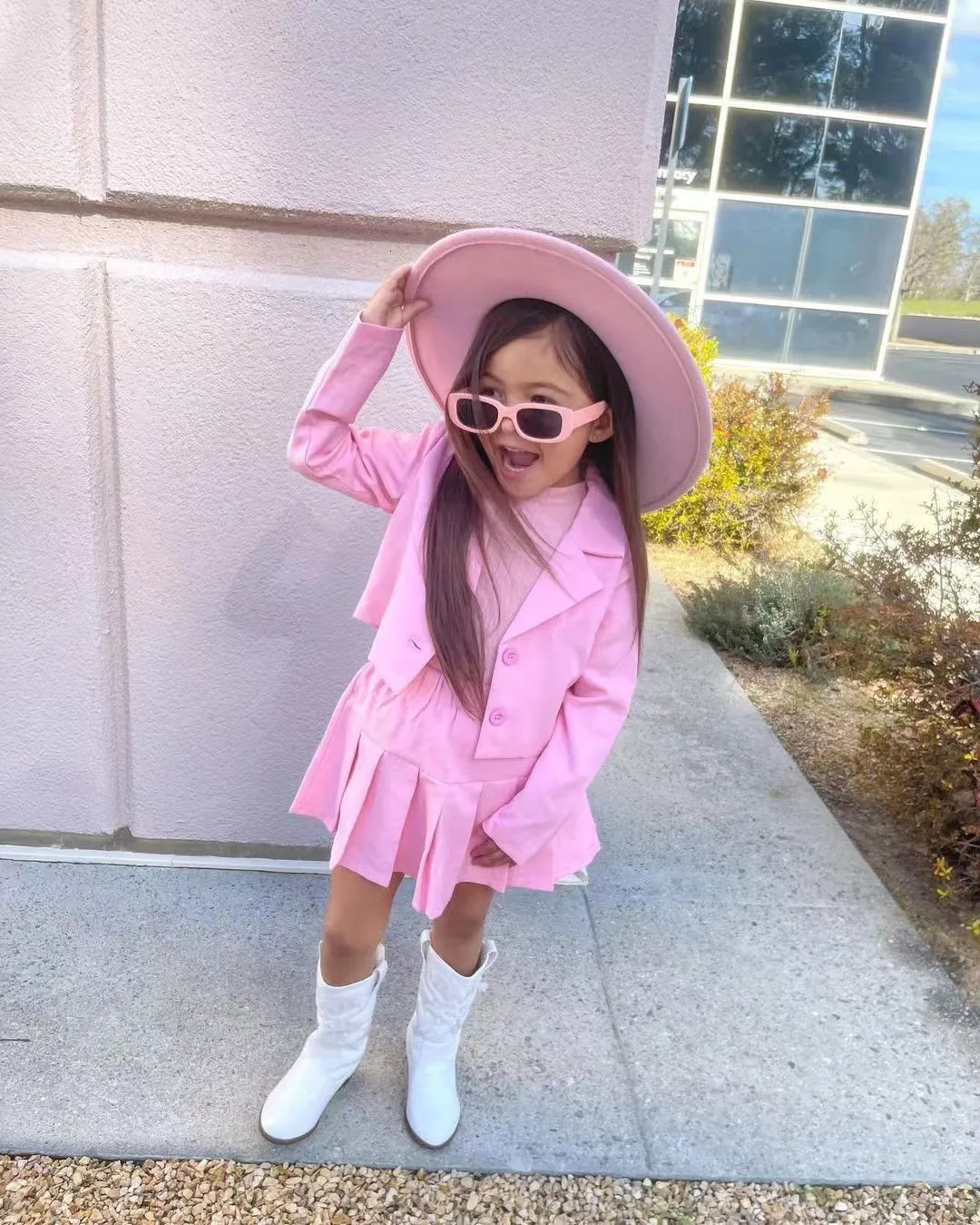 Clothing Sets Winter Children Girl s Coat Skirt Long Sleeve Jacket And Miniskirt 2 Pcs Set Clothes Dress For 3 4 5 6 7 8 Year 231116