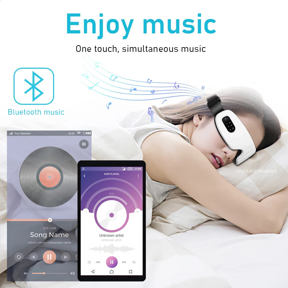Eye Massager Eye Massager Smart Eye Mask Vibrator Compress Bluetooth Musice Eye Care Heating Fatigue Relief Foldable Device USB Charging 231115