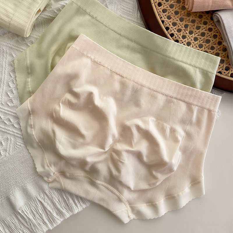Ultra-thin Mid-Rise Women's Underwear, Comfortable, Breathable, Soft, Seamless, Butt-Lifting, Teenage Girls' Triangle Shorts 3Pcs/lot