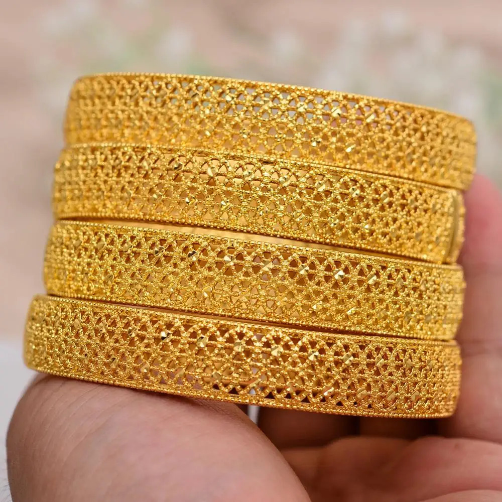 Bangle 24k Dubai Gold Bracelet Womens Dubai Bride Wedding Ethiopian Bracelet African Bracelet Arabic Jewelry Charm Bracelet 231116