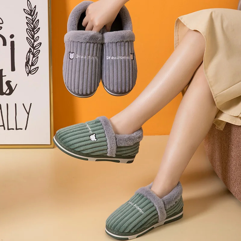 Slippers Warm Home for Men Winter Thicken Plush Shoes Male Flip p Couples Indoor Casual Non Slip New Soft Furry Slides 231115