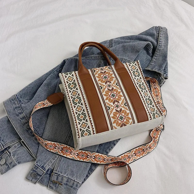 Evening Bags Morocco Style Printed Handbag Ladies Casual Handbag Christmas Gift Ladies Shoulder Bag Shopping Bag Beach Tote Bag 231116