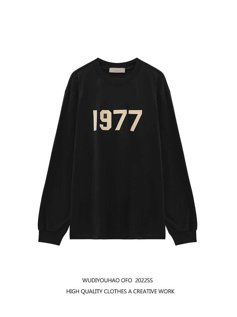 ESS Tees T-Shirts Luxury Designer fashion clothing FEARs OF GOD Season 8 1977 Flocking Printed Long Sleeve T-shirt for Mens Womens FOG American Underlay Top, Black
ESS Tees T-Shirts Luxury Designer fashion clothing FEARs OF GOD Season 8 1977 Flocking Printed Long Sleeve T-shirt for Mens Womens FOG American Underlay Top, Black