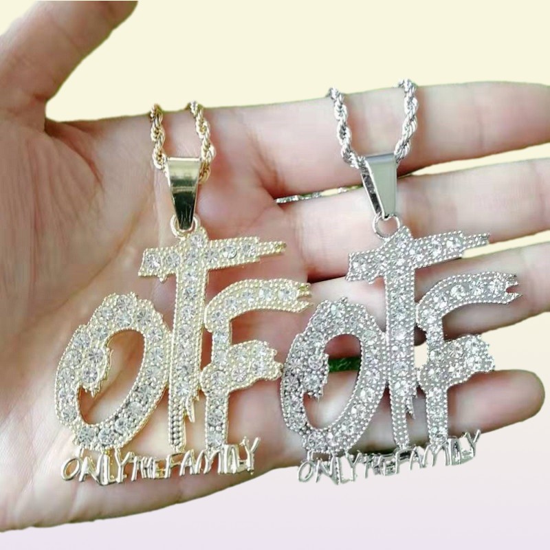 iced out only the family pendant necklace for men women luxury designer mens bling diamond letter pendants letters gold