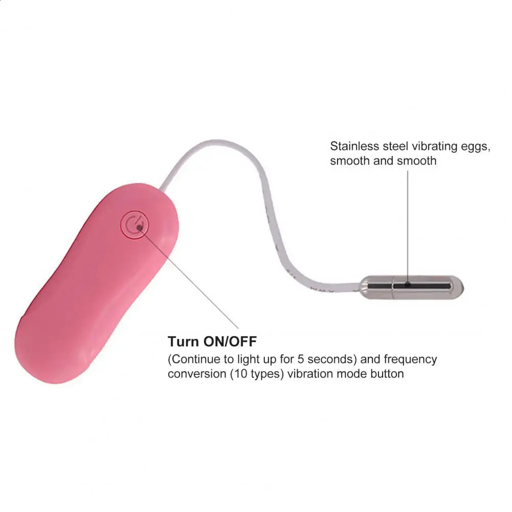 Adult Toys Mini Urethra Vibrator Pink Dilator Stainless Steel Waterproof Plug Urethra Probe Vibrating Egg 10 Frequency Masturbation Sex Toy 231030