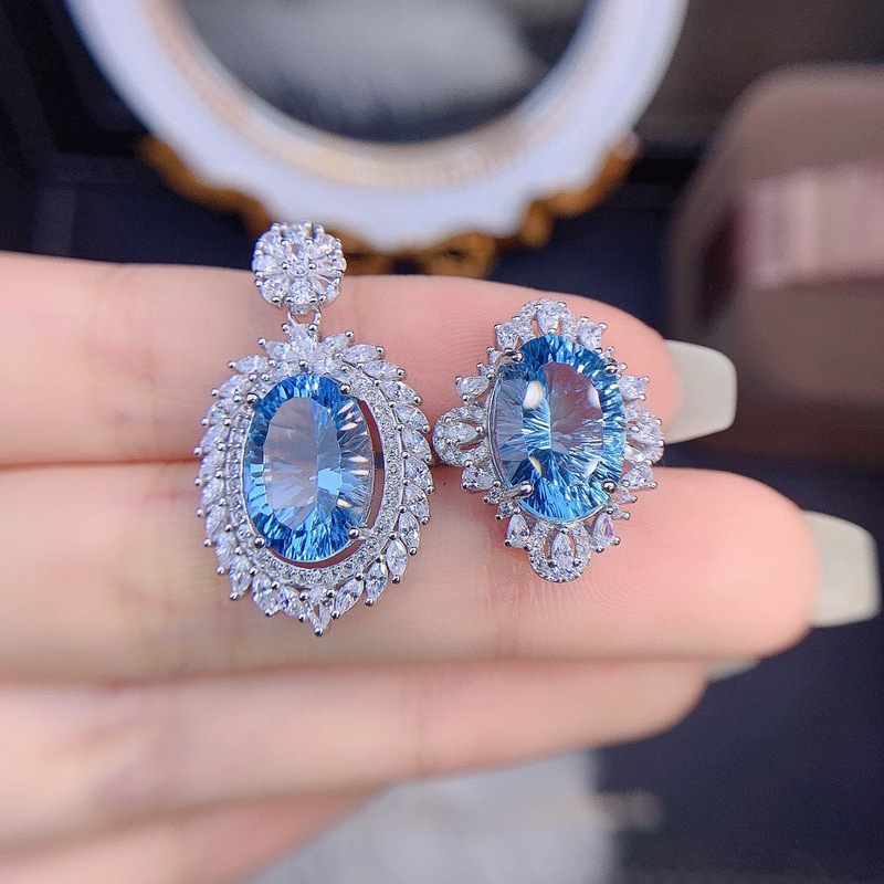 Valuable Lab Aquamarine Jewelry set 925 Sterling Silver Engagement Wedding Rings Necklace For Women Bridal Birthday Party Gift
Valuable Lab Aquamarine Jewelry set 925 Sterling Silver Engagement Wedding Rings Necklace For Women Bridal Birthday Party Gift