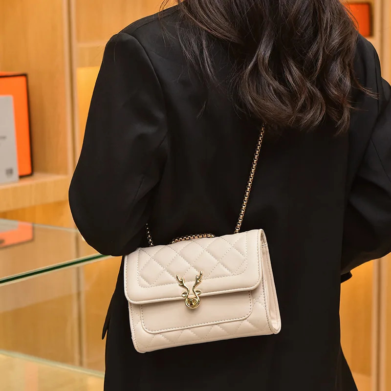 Evening Bags Women's Fashion Simple Crossbody gge Bag Small Fragrance Chain Underarm White 231116