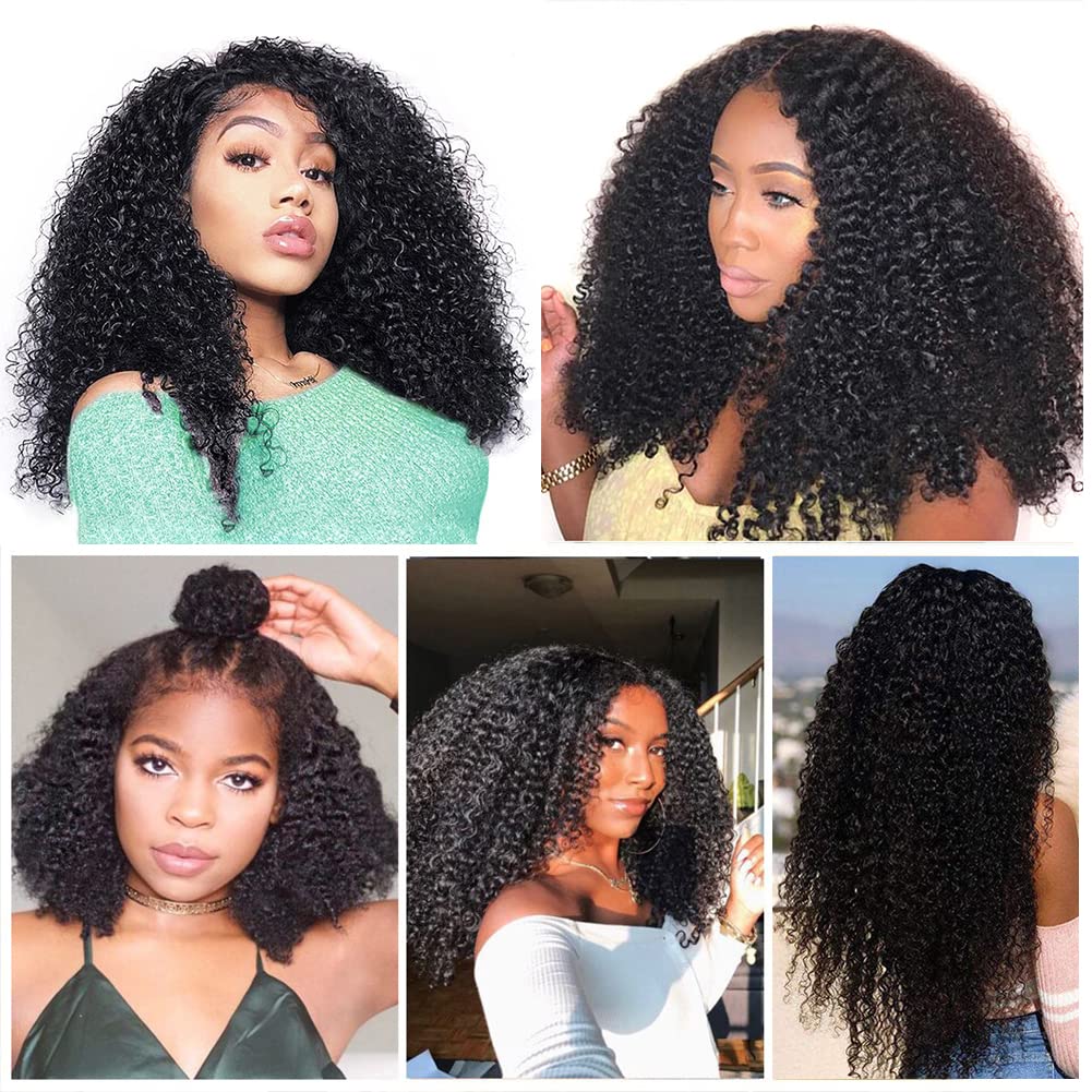 Kinky Curly Frontal Human Hair 4x4 5x5 6x6 7x7 13x4 13x6 360 Full Lace for Women Natural Color Pre Plucked Glueless Wigs