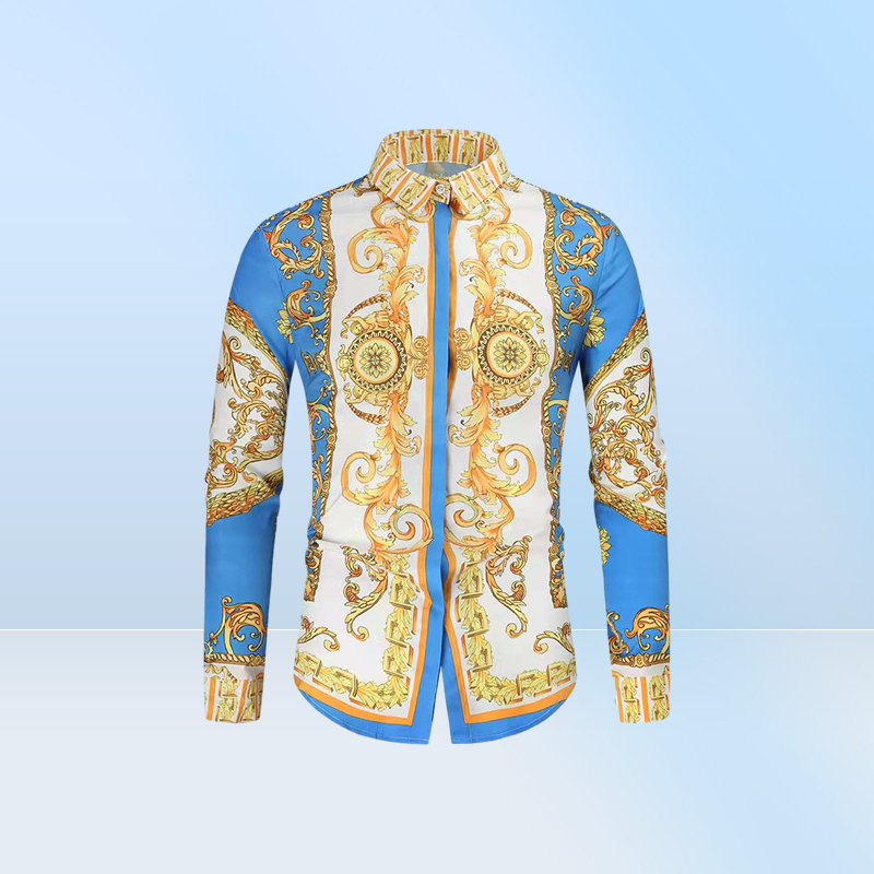 Mens Shirts seestern Brand clothing Dress shirts 3D print shirts men long sleeve party club designer tops man nightclub snake