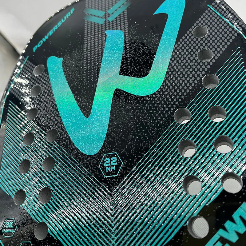 Tennis Rackets Camewin 3K Holographic Beach Tennis Racket Full Carbon Fiber Frame Feminino Masculina Kit Rude Surface Treatment Beginner 231025