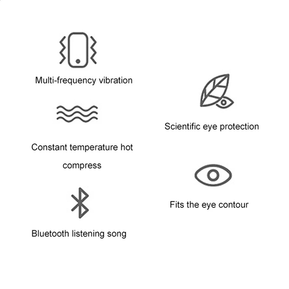 Eye Massager Eye Massager Smart Eye Mask Vibrator Compress Bluetooth Musice Eye Care Heating Fatigue Relief Foldable Device USB Charging 231115