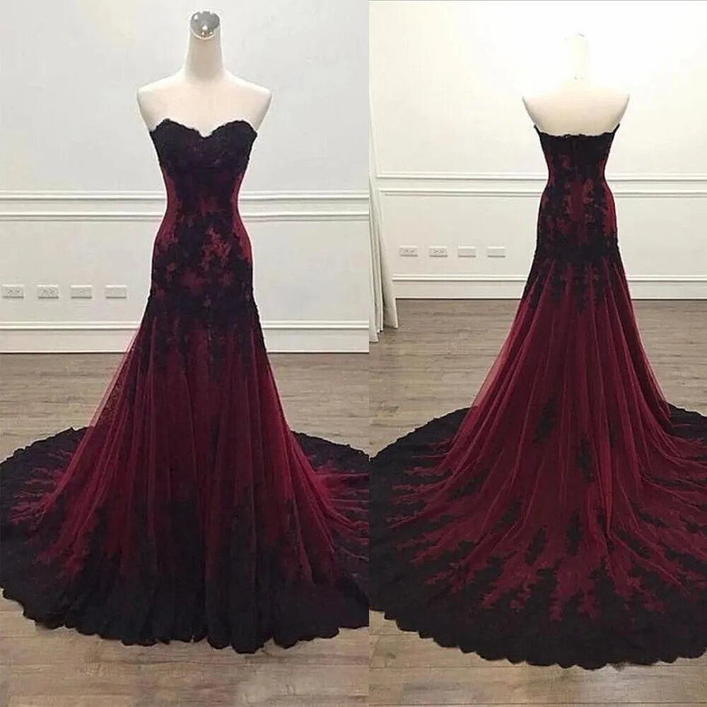 2023 Gorgeous Bury Mermaid Wedding Dresses Bridal Gown Lace Applique Sweep Train Sweetheart Necke Ruffles Custom Made Vestidos De Novia Plus Size