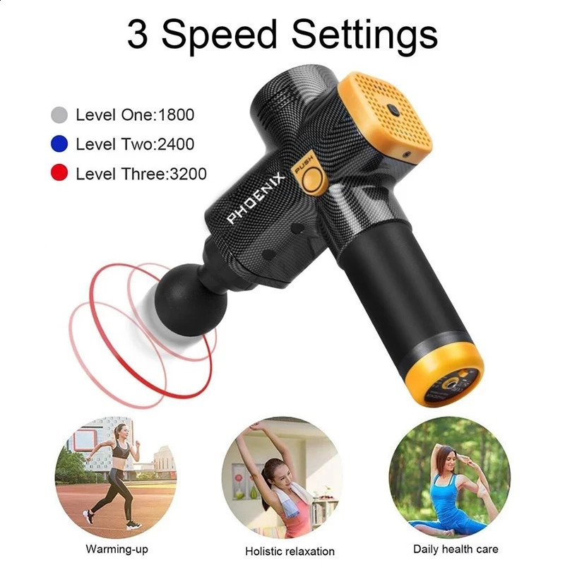 Full Body Massager Massage Gun Phoenix A2 Muscle Relaxation Deep Tissue Dynamic Therapy Vibrator Shaping Pain Relief Back Portable Sports Massager 231