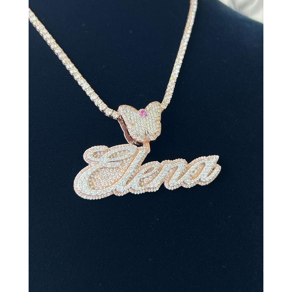 Fit Cuban k Chain Iced Out Sier Hiphop Jewelry Charm DIY Number Initial Necklace Custom vvs Moissanite Letter Pendant