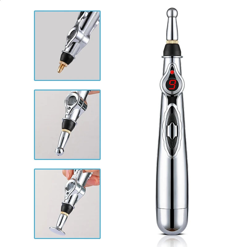 Back Massager 35 Heads Electronic Acupuncture Pen Smart Pulse Meridian Energy Massage Pen Pain Relief Therapy Back Neck Face Beauty Roller 231115