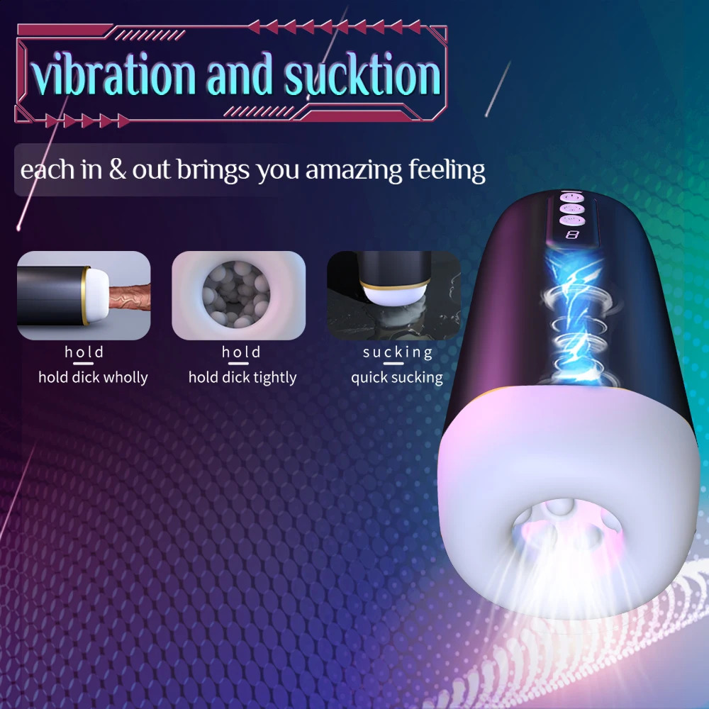Pump Toys Automatic Masturbator for Men Blowjob Sucking Sex Machine Real Vagina Penis Oral Masturbator Vibration Men Sex Toy 231116