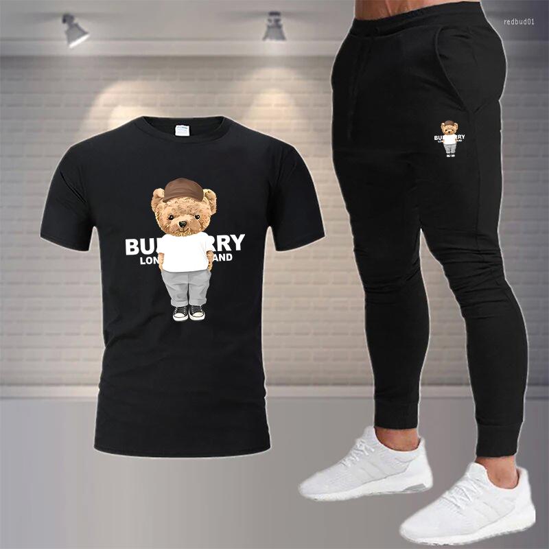 Men' Tracksuits Summer Casual Men' T-shirt Pants Suit Brand Short Sleeve Set Luxury Printed Cotton Shirts Jogging Sweatpants Male, Black tee 4 
Men' Tracksuits Summer Casual Men' T-shirt Pants Suit Brand Short Sleeve Set Luxury Printed Cotton Shirts Jogging Sweatpants Male, Black tee 4